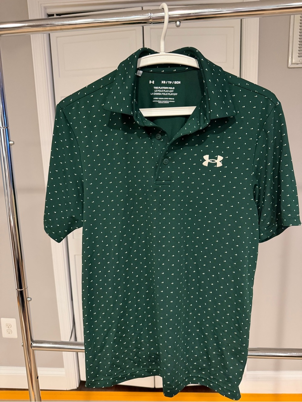 Under Armour Dark Green Polo with Micro Dot Print